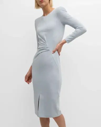 Giorgio Armani Milano Jersey Dress with Gathered Waist | Thumbnail 6 Giorgio Armani Milano Jersey Dress with Gathered Waist | Thumbnail 6
