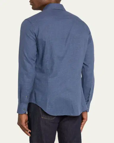 Giorgio Armani Men's Micro-Houndstooth Sport Shirt | Thumbnail 3