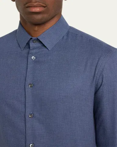 Giorgio Armani Men's Micro-Houndstooth Sport Shirt | Thumbnail 5