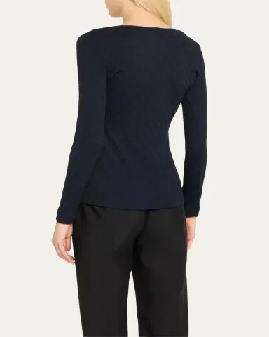 Giorgio Armani Textured Jersey Long-Sleeve Tee | Thumbnail 3 Giorgio Armani Textured Jersey Long-Sleeve Tee | Thumbnail 3