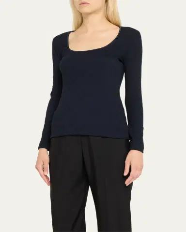 Giorgio Armani Textured Jersey Long-Sleeve Tee | Thumbnail 4 Giorgio Armani Textured Jersey Long-Sleeve Tee | Thumbnail 4
