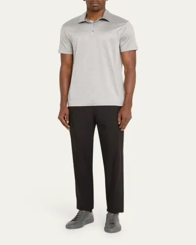 Giorgio Armani Men's Solid Jersey Polo Shirt | Thumbnail 2