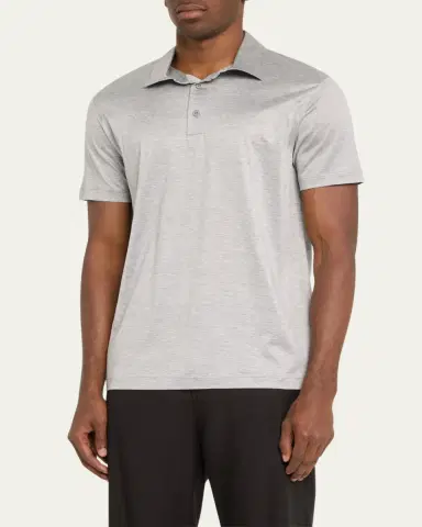 Giorgio Armani Men's Solid Jersey Polo Shirt | Thumbnail 4