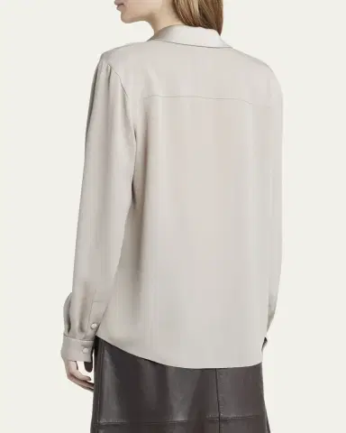 Giorgio Armani Silk Georgette Wrap Blouse | Thumbnail 3