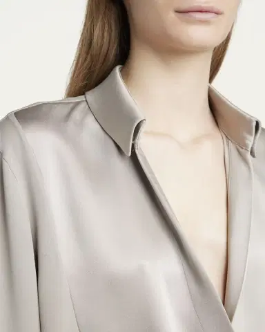 Giorgio Armani Silk Georgette Wrap Blouse | Thumbnail 5