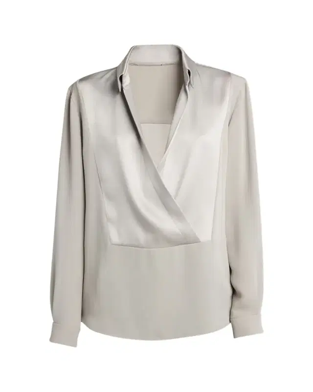 Giorgio Armani Silk Georgette Wrap Blouse