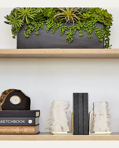 Anna New York Fim Geo Quartz and Aluminum Bookends | Thumbnail 2