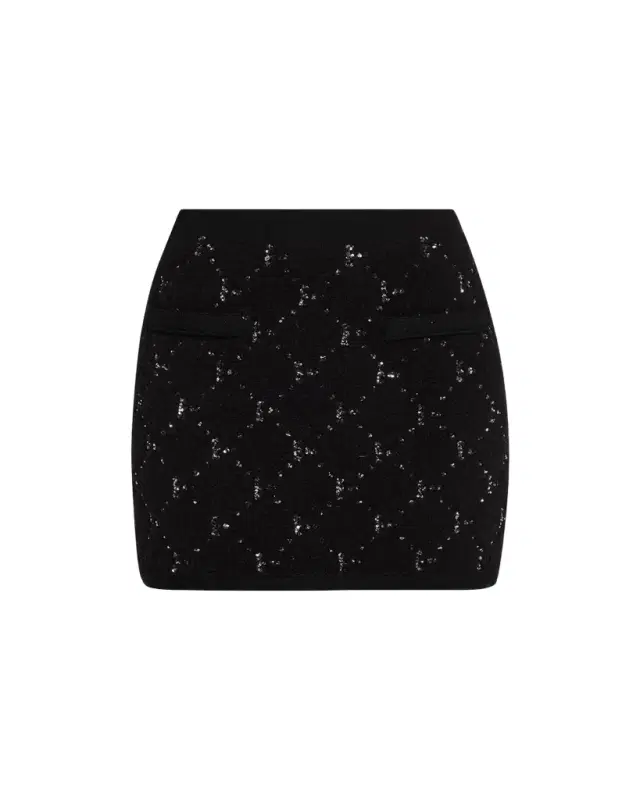 Salem Sequin-Embellished Fuzzy Knit Mini Skirt