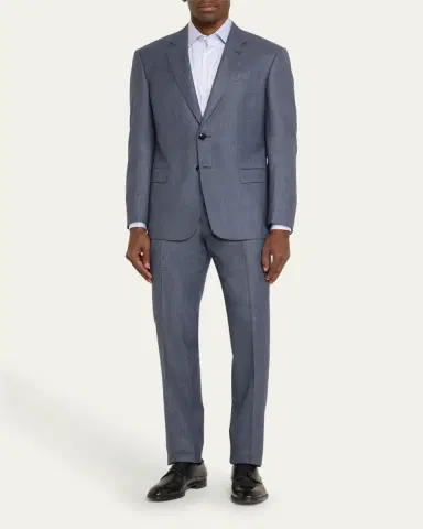 Giorgio Armani Men's Micro-Squares Wool Classic Fit Suit | Thumbnail 2 Giorgio Armani Men's Micro-Squares Wool Classic Fit Suit | Thumbnail 2