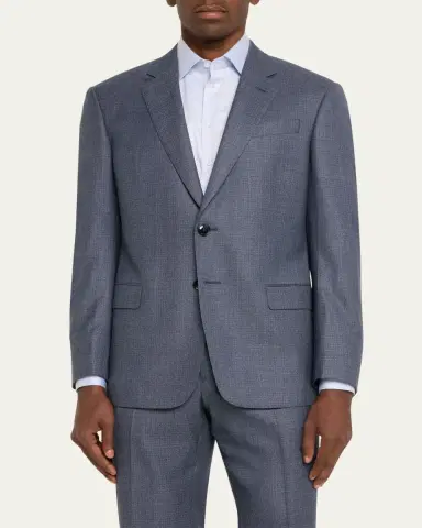 Giorgio Armani Men's Micro-Squares Wool Classic Fit Suit | Thumbnail 4 Giorgio Armani Men's Micro-Squares Wool Classic Fit Suit | Thumbnail 4