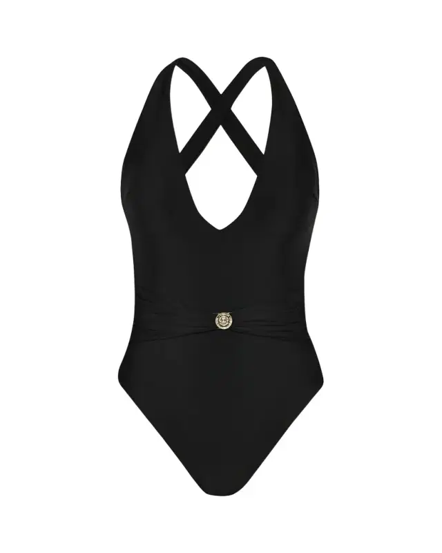 L 'Agence Lisa Solids Plunge One-Piece Swimsuit