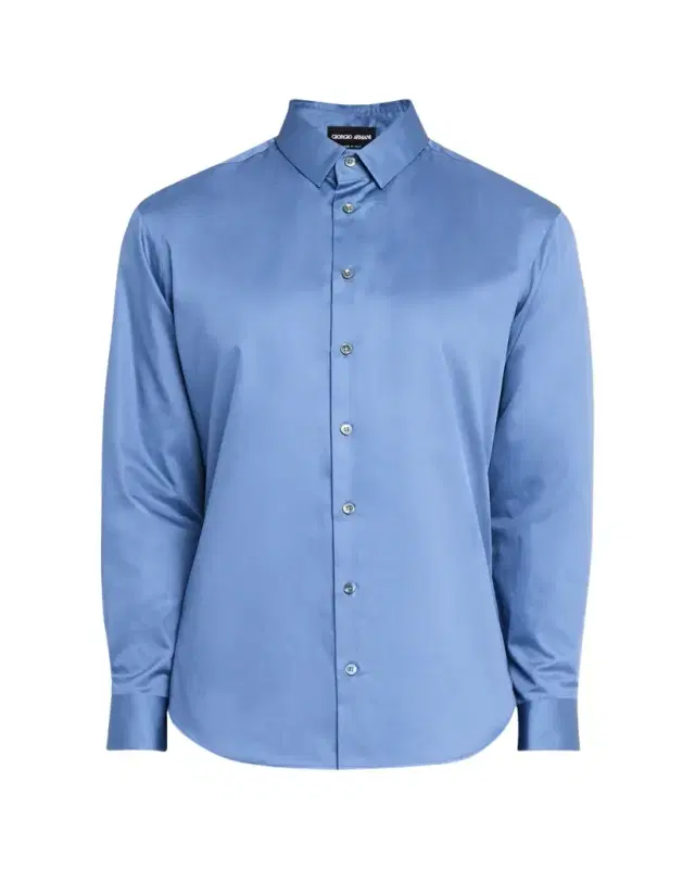Giorgio Armani Men's Logan Piece-Dyed Cotton Sport Shirt