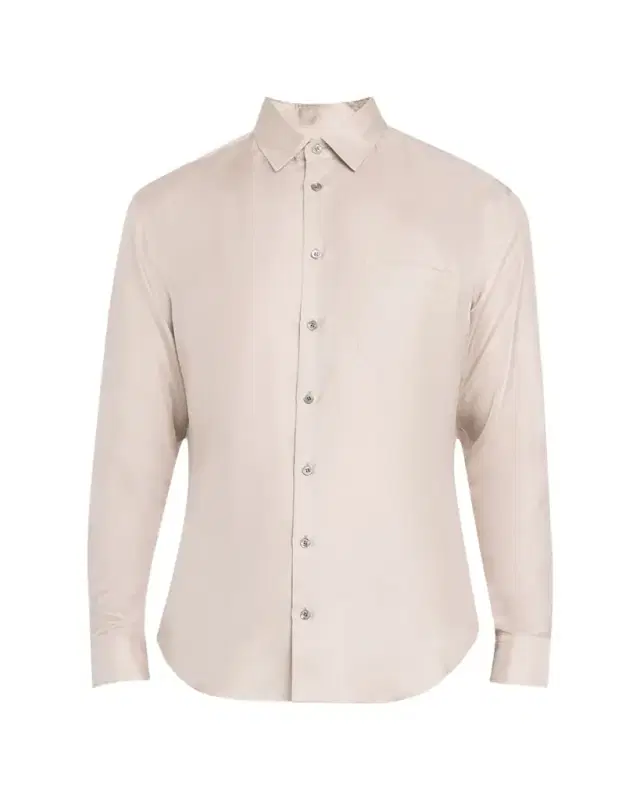 Men's Solid Silk Dress Shirt