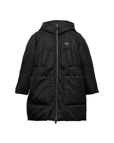 Prada Re-Nylon Hooded Down Coat | Thumbnail 1 Prada Re-Nylon Hooded Down Coat | Thumbnail 1