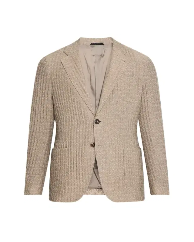 Giorgio Armani Men's Cashmere-Silk Deconstructed Chevron Blazer