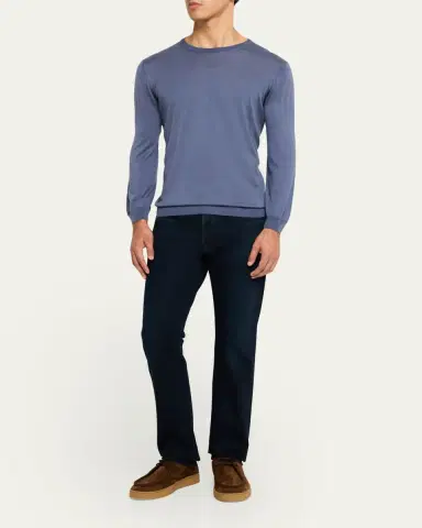 Giorgio Armani Men's Cotton and Silk Crewneck Sweater | Thumbnail 2 Giorgio Armani Men's Cotton and Silk Crewneck Sweater | Thumbnail 2