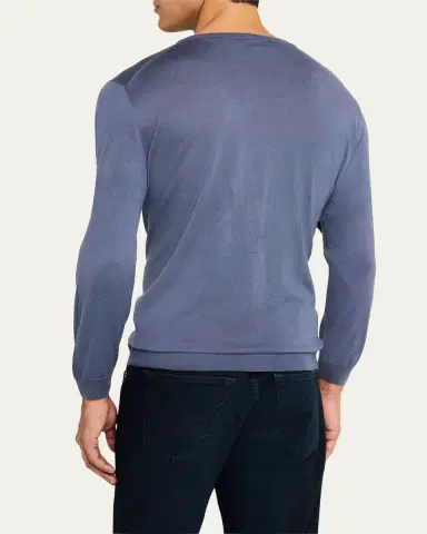 Giorgio Armani Men's Cotton and Silk Crewneck Sweater | Thumbnail 3 Giorgio Armani Men's Cotton and Silk Crewneck Sweater | Thumbnail 3