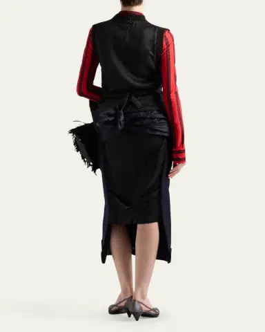 Prada Sleeveless Wool Vest with Contrast Back | Thumbnail 3