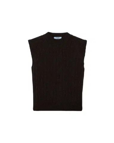 Prada Sleeveless Wool Vest with Contrast Back | Thumbnail 1
