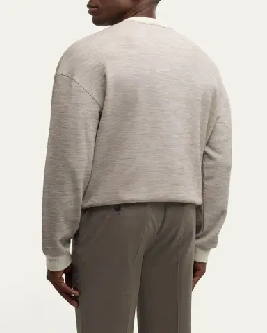 Giorgio Armani Men's Pique Wool-Blend Sweater | Thumbnail 3