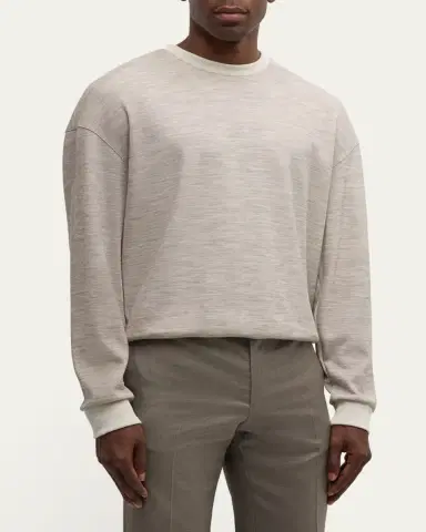 Giorgio Armani Men's Pique Wool-Blend Sweater | Thumbnail 4