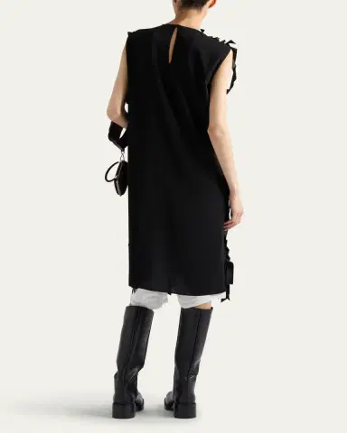 Prada Satin Bow Midi Dress | Thumbnail 3