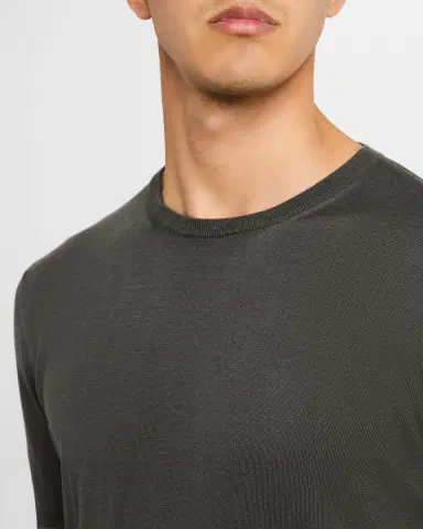 Giorgio Armani Men's Silk-Cotton Crew Sweater | Thumbnail 4 Giorgio Armani Men's Silk-Cotton Crew Sweater | Thumbnail 4