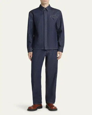 Bottega Veneta Men's Soft Denim Button-Down Shirt | Thumbnail 2
