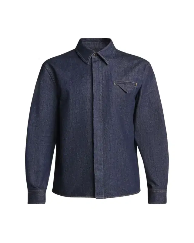 Bottega Veneta Men's Soft Denim Button-Down Shirt