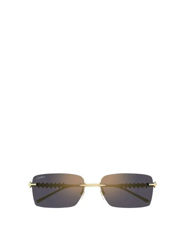 Cartier Rimless Metal Rectangle Sunglasses