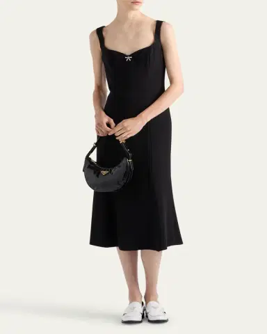 Prada Bow Cady Midi Dress | Thumbnail 2 Prada Bow Cady Midi Dress | Thumbnail 2