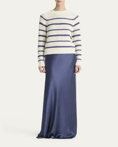 Vince Ribbed Stripe Raglan-Sleeve Crewneck Sweater | Thumbnail 2
