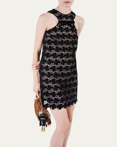Prada Lace Scallop Mini Dress | Thumbnail 4