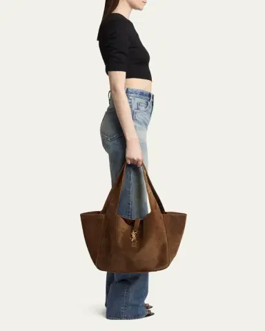Saint Laurent Le 5 À 7 Bea YSL Cabas Tote Bag in Suede | Thumbnail 9 Saint Laurent Le 5 À 7 Bea YSL Cabas Tote Bag in Suede | Thumbnail 9