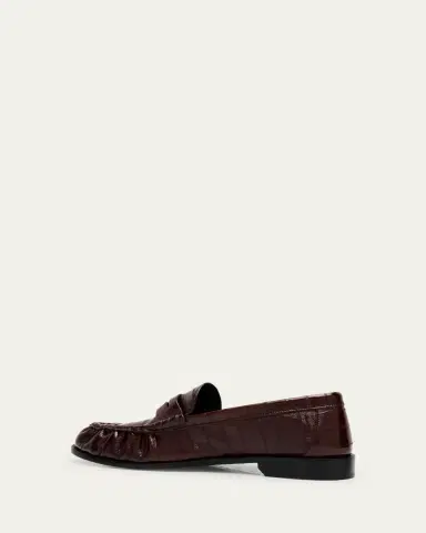 Saint Laurent Men's Eel Leather Cassandre Penny Loafers | Thumbnail 2 Saint Laurent Men's Eel Leather Cassandre Penny Loafers | Thumbnail 2