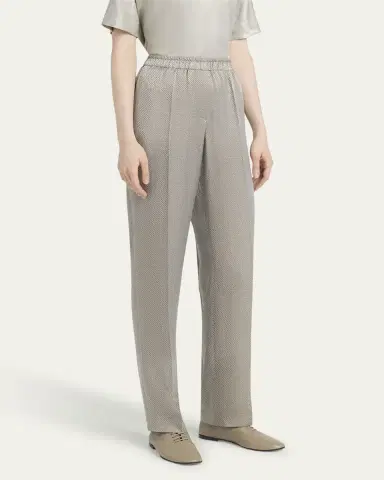 Giorgio Armani Micro Jacquard Straight-Leg Pull-On Trousers | Thumbnail 4 Giorgio Armani Micro Jacquard Straight-Leg Pull-On Trousers | Thumbnail 4