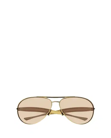 Bottega Veneta Curved Metal Aviator Sunglasses | Thumbnail 1 Bottega Veneta Curved Metal Aviator Sunglasses | Thumbnail 1