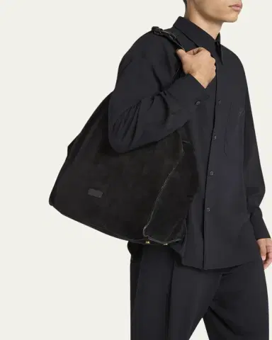 Giorgio Armani Men's Split Leather Tote Bag | Thumbnail 2 Giorgio Armani Men's Split Leather Tote Bag | Thumbnail 2