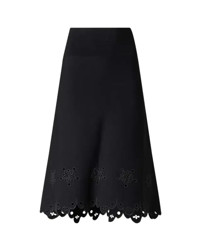 Melly Scallop Cutout Floral Maxi Skirt