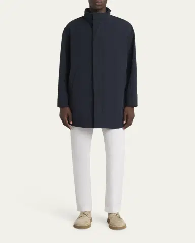 Giorgio Armani Men's Nylon Stretch Caban Coat | Thumbnail 2