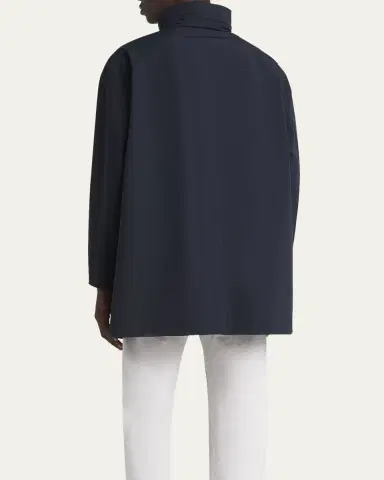 Giorgio Armani Men's Nylon Stretch Caban Coat | Thumbnail 3
