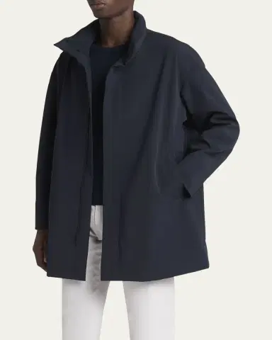 Giorgio Armani Men's Nylon Stretch Caban Coat | Thumbnail 4