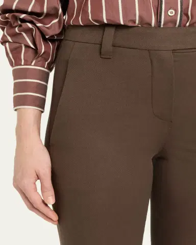 Brunello Cucinelli Cotton Twill Slim-Leg Ankle Pants | Thumbnail 5