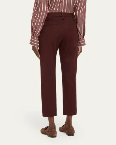 Brunello Cucinelli Cotton Twill Slim-Leg Ankle Pants | Thumbnail 7