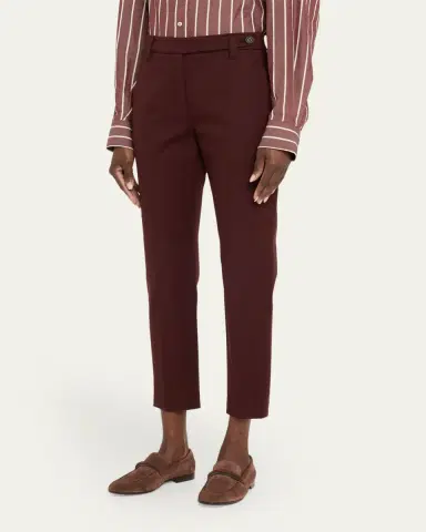 Brunello Cucinelli Cotton Twill Slim-Leg Ankle Pants | Thumbnail 8