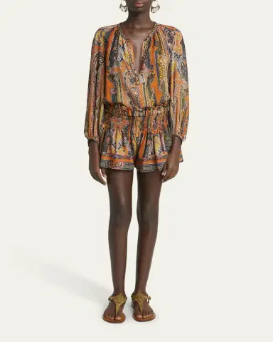 Isabel Marant May Paisley Studded Silk Top | Thumbnail 2