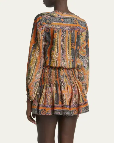 Isabel Marant May Paisley Studded Silk Top | Thumbnail 3