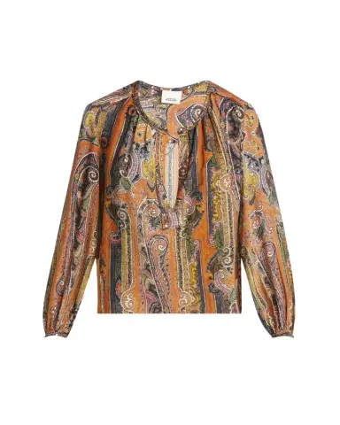 Isabel Marant May Paisley Studded Silk Top | Thumbnail 1