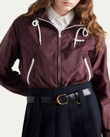 Prada Hooded Drawstring Zip-Up Jacket | Thumbnail 4