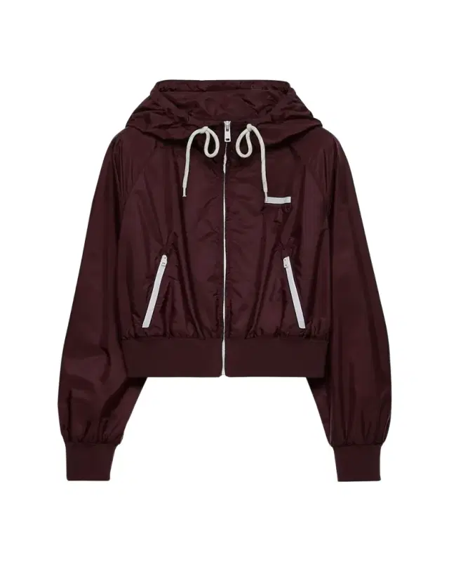 Prada Hooded Drawstring Zip-Up Jacket